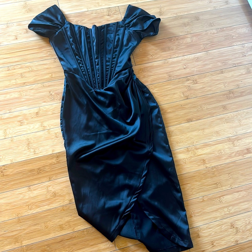 Black dress with corset